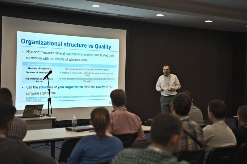 Ioannis Kolaxis delivering a presentation on How to Improve Software Quality at Java2Days, Sofia/Bulgaria, 10-12 Dec 2019